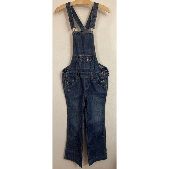 Old Navy Special Edition Ultra Low Waist Bib Overalls Womens Blue Denim Medium - Picture 1 of 10